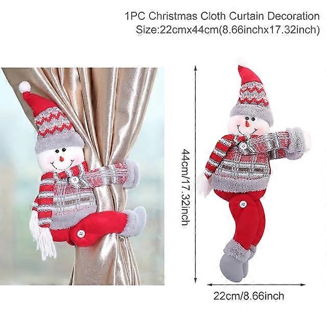 Santa Claus Elk Christmas Curtain Merry Christmas Decoration for Home Christmas Ornaments Gift 2023 Navidad Happy New Year 2024
