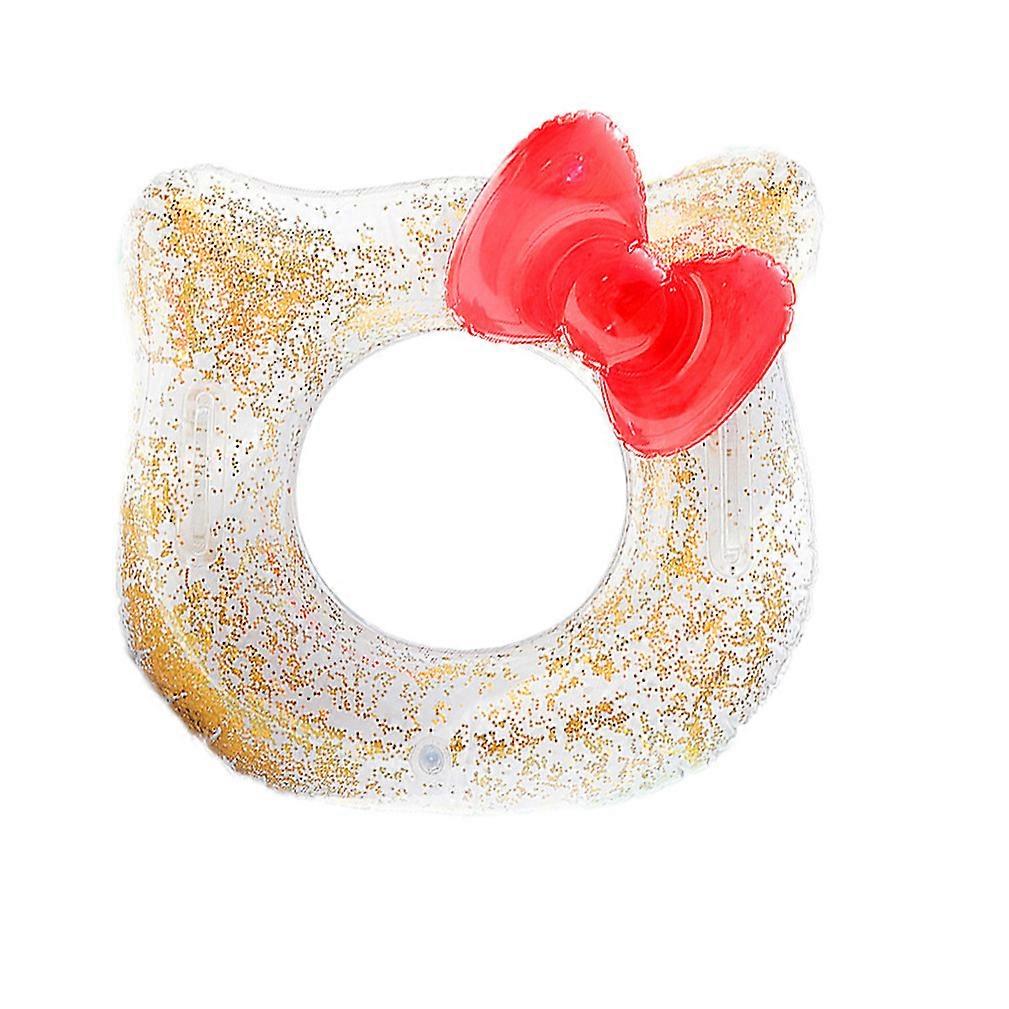 Cartoon Hello Kitty Sequin Pool Float Inflatable Swimming Ring for Kids