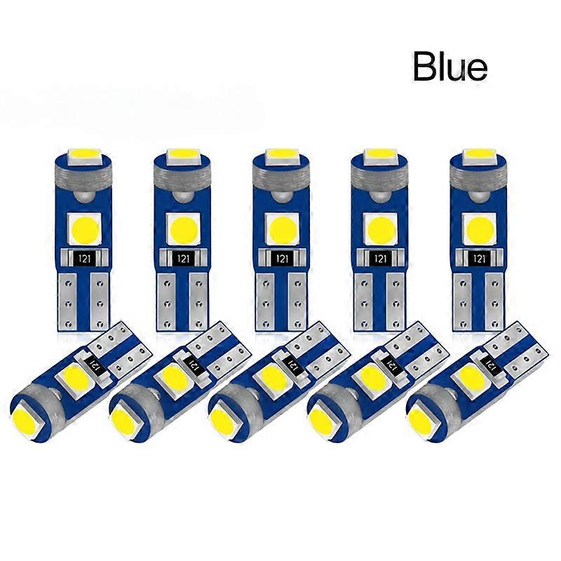 10Pcs T5 LED Bulb Car Instrument Lamp W3W W1.2W 12V Led Canbus Lights Dashboard Warming Lamp Indicator Wedge Car Interior Lights