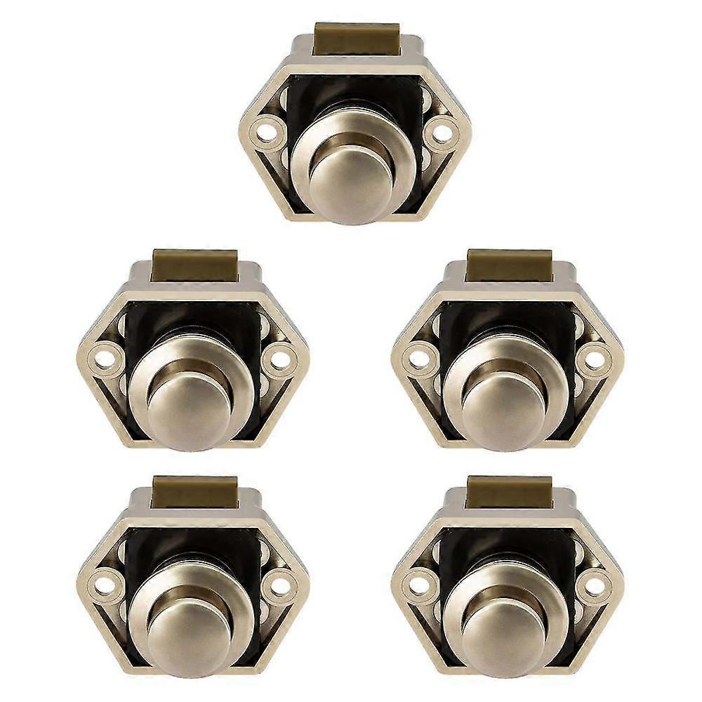 Mini Push Button Drawer Cupboard Door Catch Lock Caravan Motorhome Nickel Boat Lock Knob RRZ