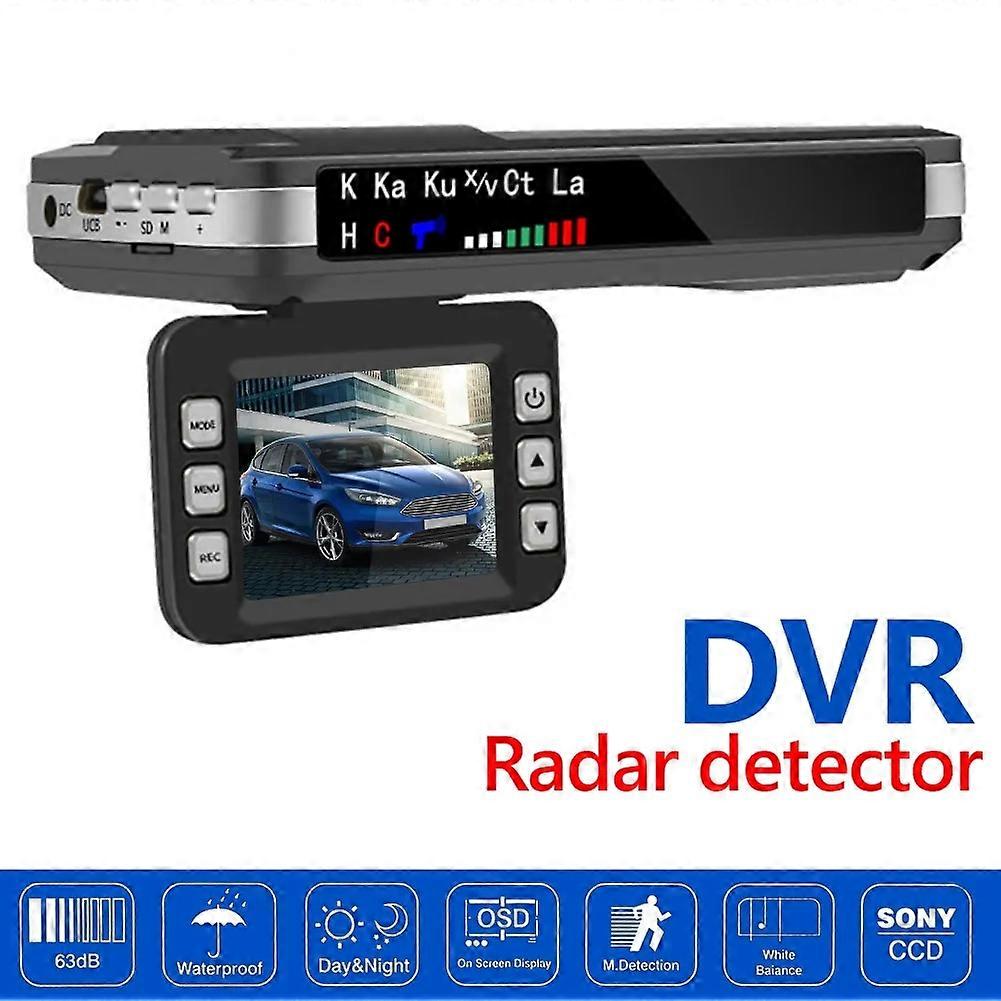 2 in 1 Car DVR Camera Dash Cam English Russian Voice Radar Detector X K CT La