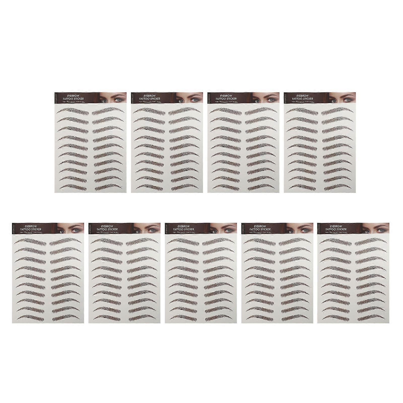 9 Sheets Imitation Eyebrow Artificial Eyebrow Hairlike Eyebrow Transfer Sticker