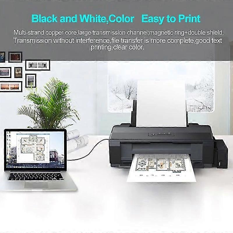 Usb Printer Cable Type A To B Male Usb2.0 Label Printers Office Accessories