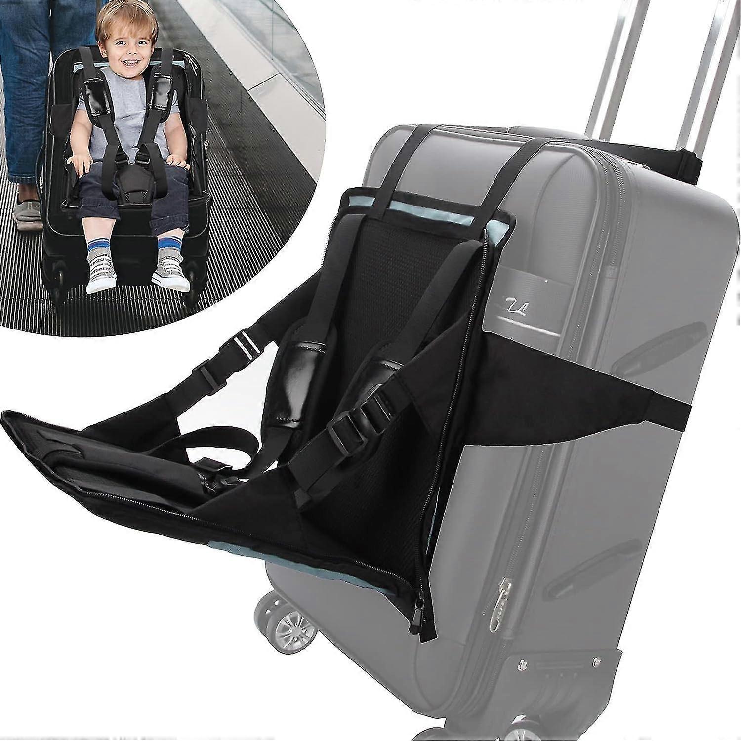 Baby Travel Seat For Luggage, Kids Ride-on Suitcase Seat, Protable Folding Suitcase Seat With Safety Belt For Baby Comforts Travel