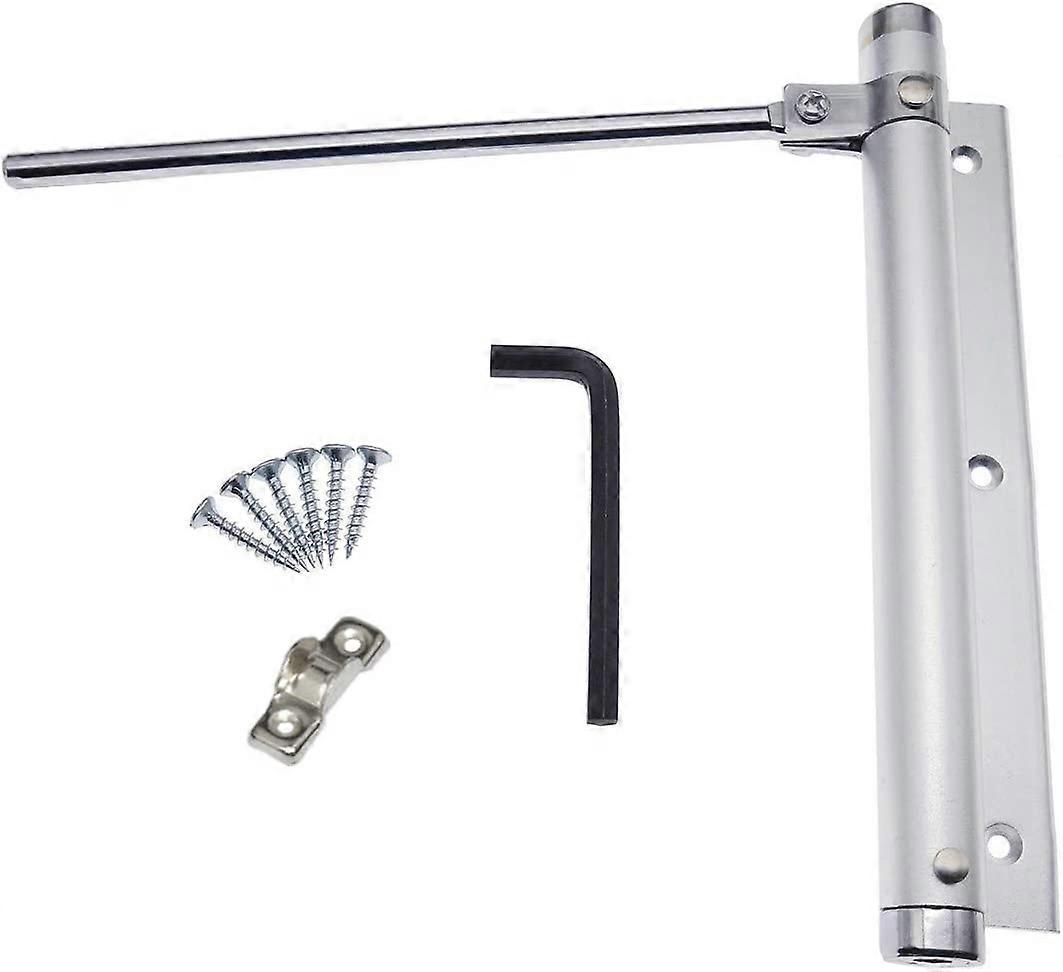 Spring Door Closer Aluminum Alloy Adjustable Surface Mounted Self-closing Device 45kg (1pc)