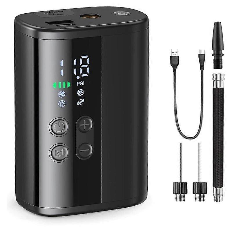 Electric Air Pump Mattress Quick Fill Inflator for Soccer Football Volleyball Basketball Soccerwith Emergency-Power Bank W91F