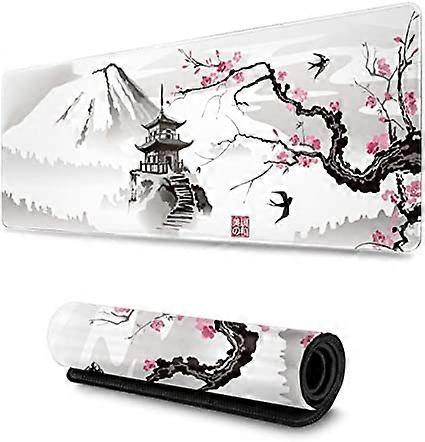 Plum Blossom Mouse Pad, Extended Large Mouse Pad Desktop Pad, Stitched Edge Mouse Pad, Long Mouse Pad, 31.5 X 11.8 inches