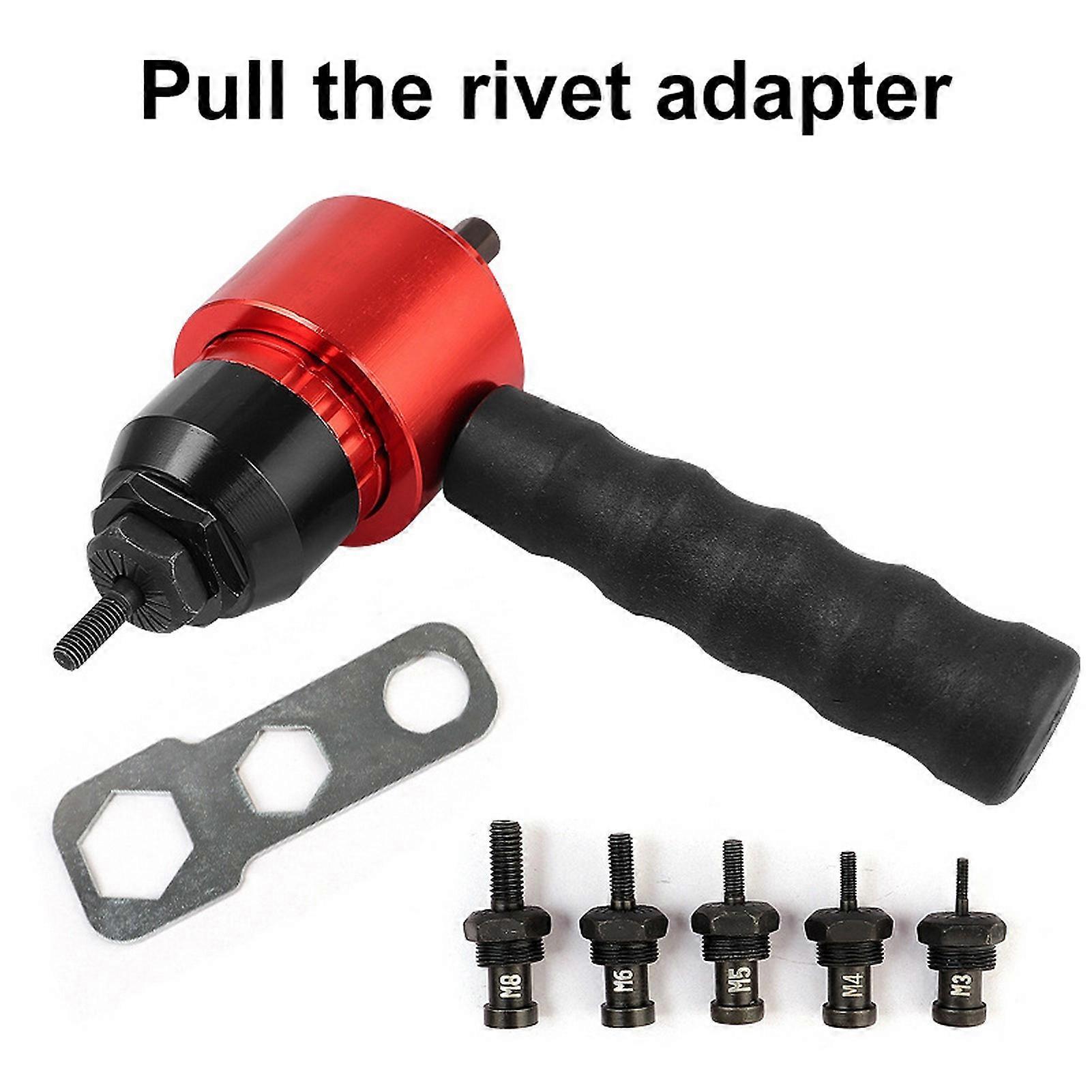1 Set Riveter Adapter Anti-rust High Hardness Professional Clutch Type Hand Automatic Nut Tool Hardware Tools Mengxi