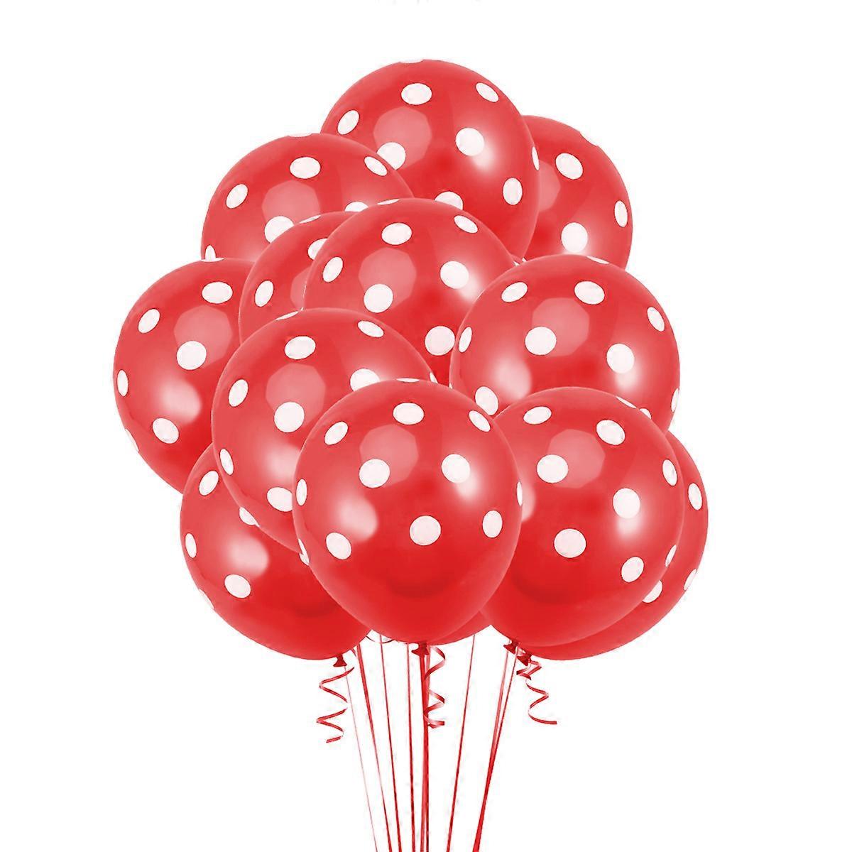 25 db esküvői lufi fújás léggömb party lufi pöttyös latex lufi piros latex lufi kerek felfújható léggömb