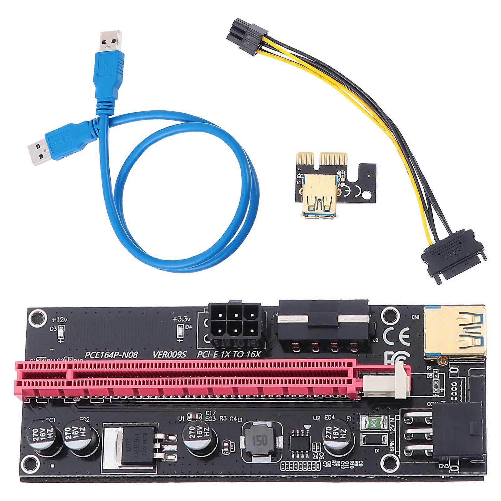 USB Adapter 1x 16x Riser PCI- E Adapter PCIE USB Data Cable Pcie Accessories 6pin Riser Card