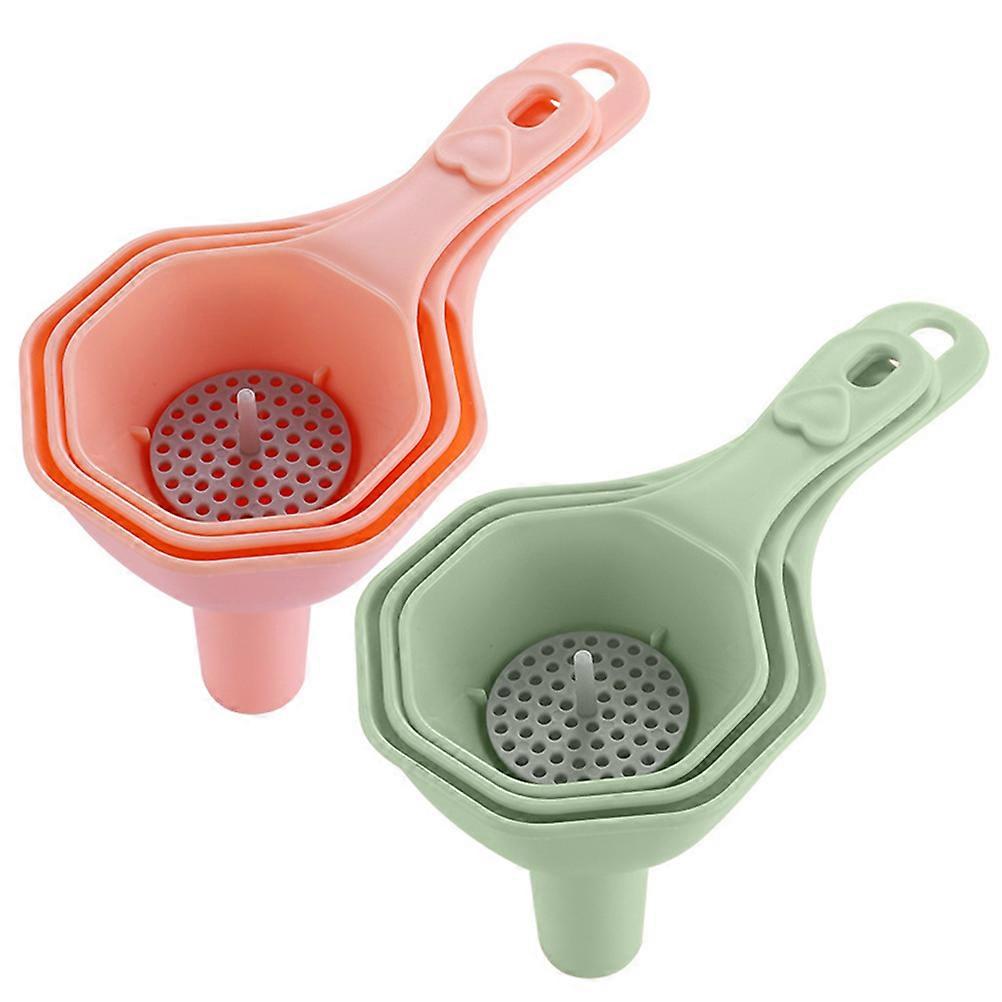 2 Sets of Household Flask Funnel Multi-function Small Funnel Reusable Milk Funnel Home Accessory