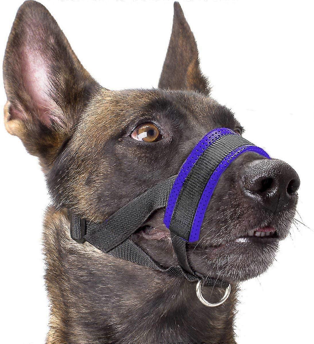 Dog Muzzle Nylon Soft Padding, Adjustable Loop, Black