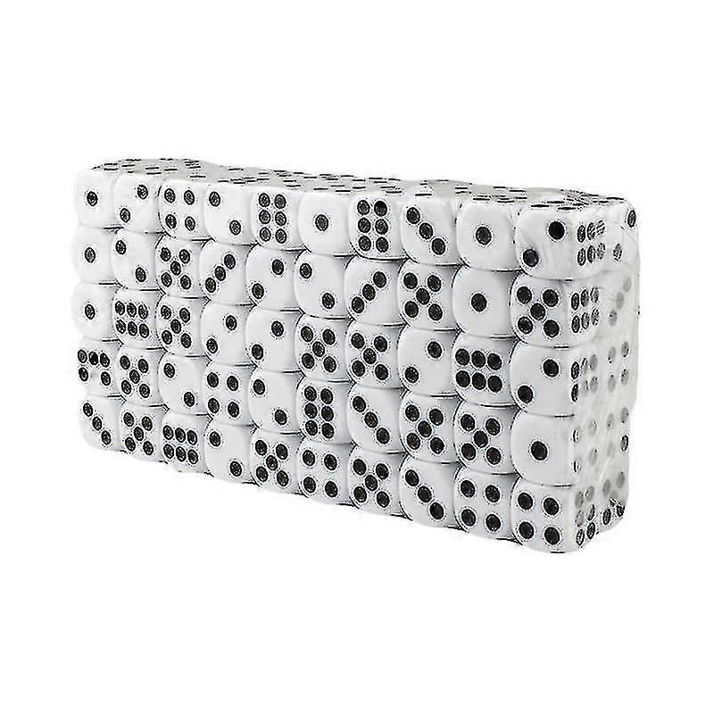 Zeszijdige dobbelstenen, 100 stuks wit