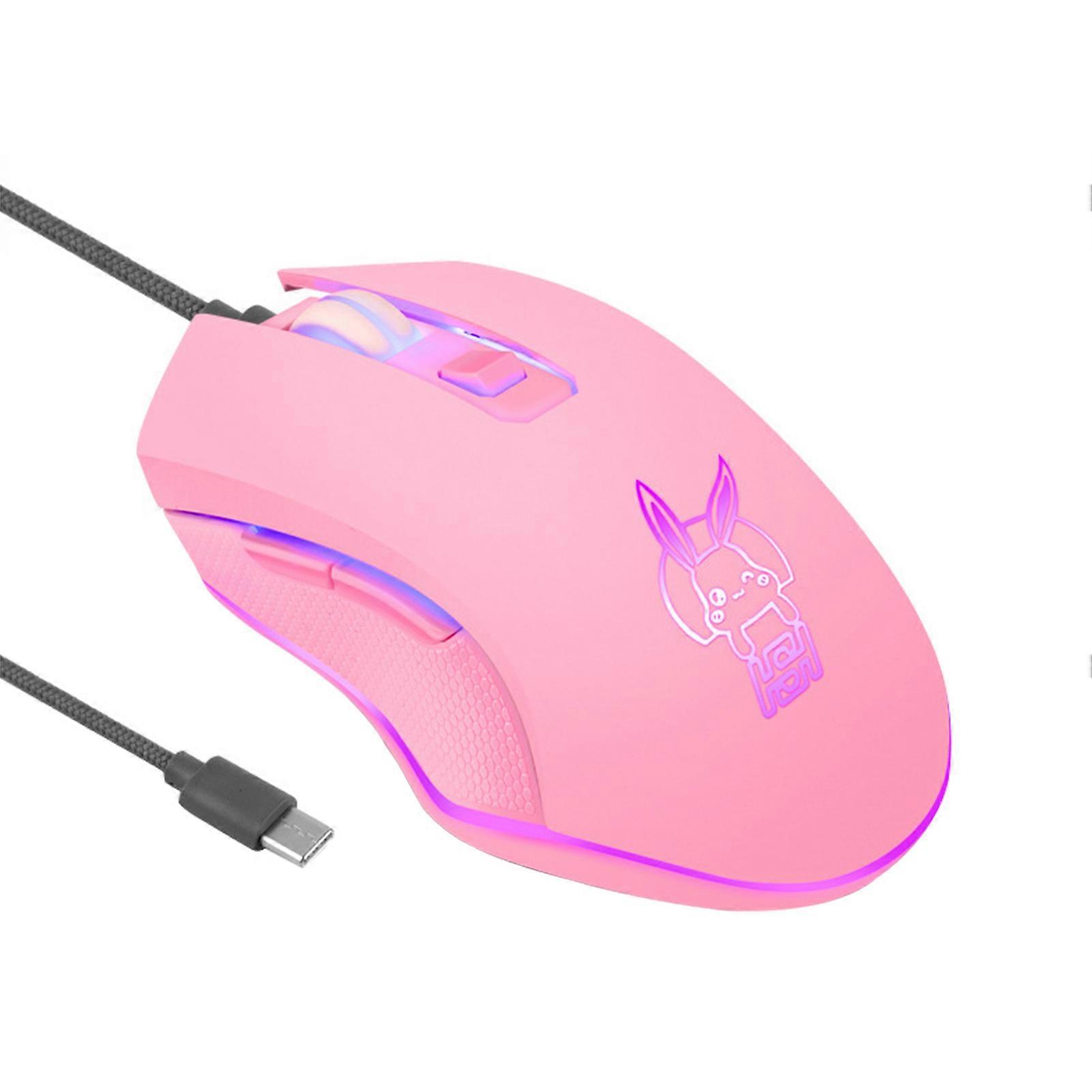 Wired Mouse Sensitive Plug Play Ergonomic Type-C 3200DPI Desk Mouse for MacBook Pro