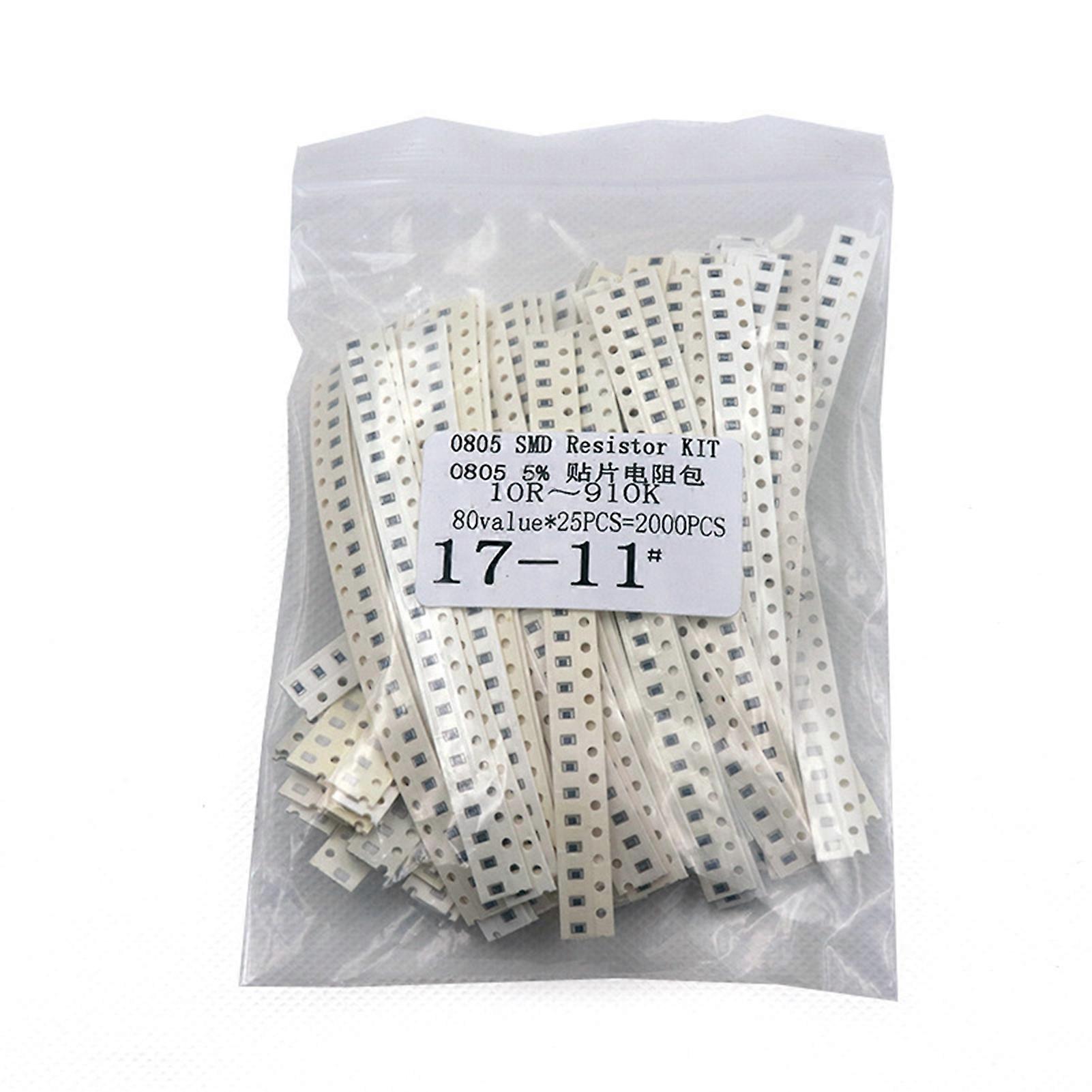 2000Pcs 0805 80 Values SMD Resistor High Precision Quick Access Stable Resistors Assortment Kit for Radio QinHai
