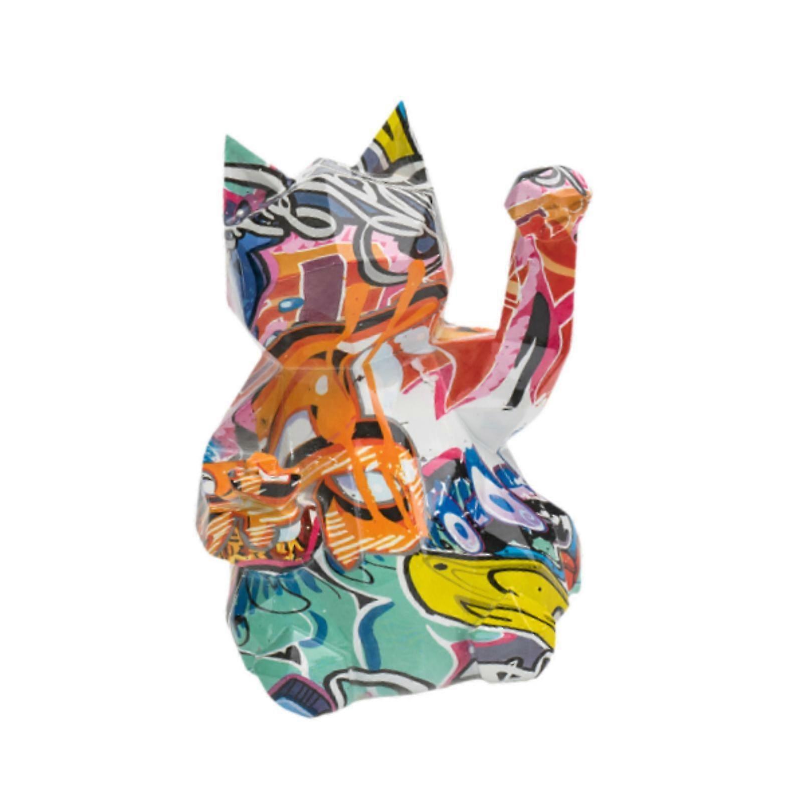 Lucky Cat Sculpture Tables De Table Pour Salon Étagère Bibliothèque Décoration Graffiti