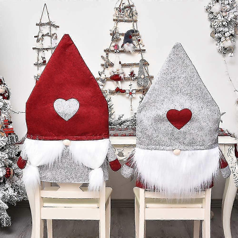 2 حزمة كرسي يغطي ، كرسي قابل للإزالة غطاء المنزل طاولة العشاء كرسي مسند الظهر يغطي زلات عطلة رأس السنة الجديدة لوازم الحفلات Chri