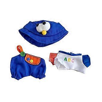 3Pcs Girl Doll Romper Set Decoration Comfortable Cute Dress up for 15cm Doll Blue