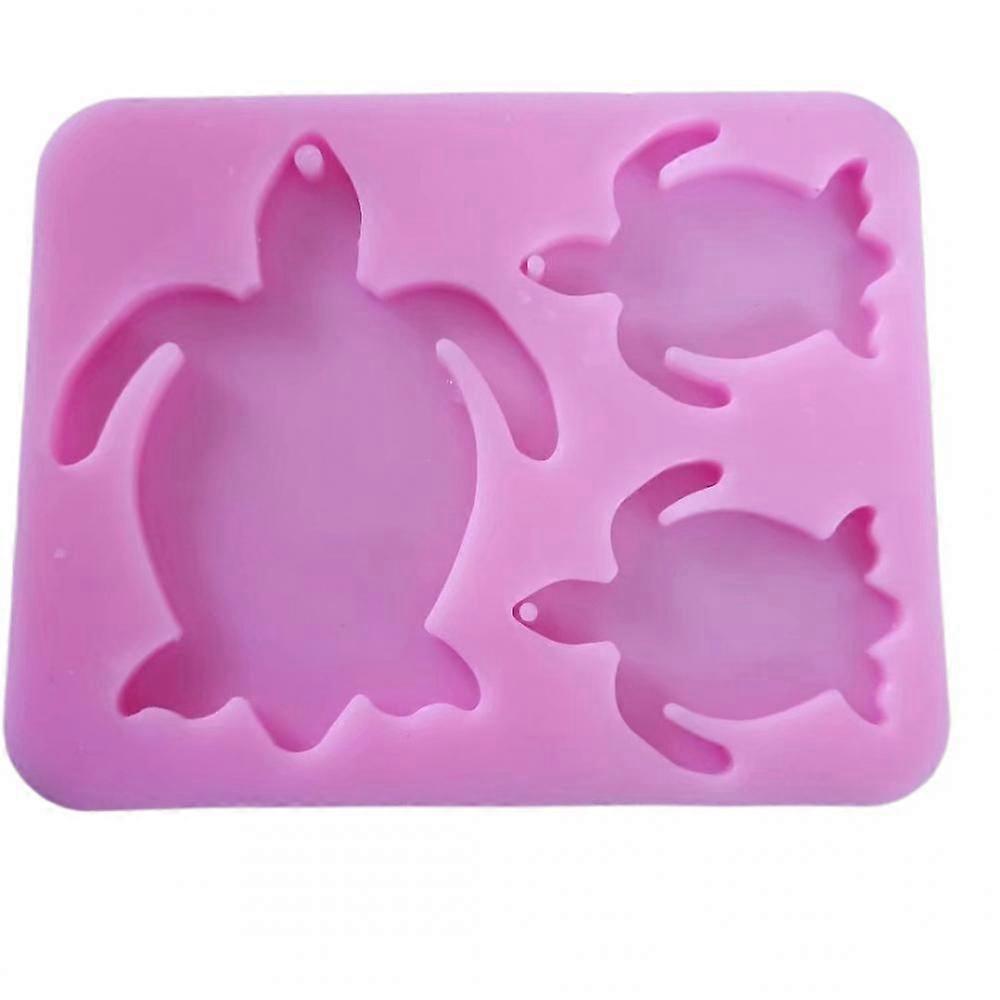Sea Turtle Silicone Mold Tortoise Shaped Keychain Charms Epoxy Resin Molds Casting Molds with Hole for Diy Crafts Making
