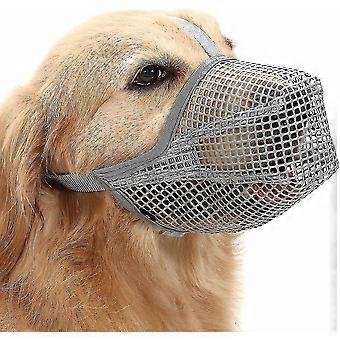 Dog Muzzle With Adjustable Straps, Soft Mesh Covered Muzzles For Small Medium Dogs Gray XS