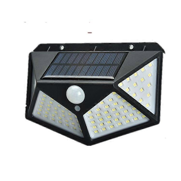 100LED Wall Sensor Lamp, Solar Charging, Four Side Luminous Human Sensor Wall Lamp
