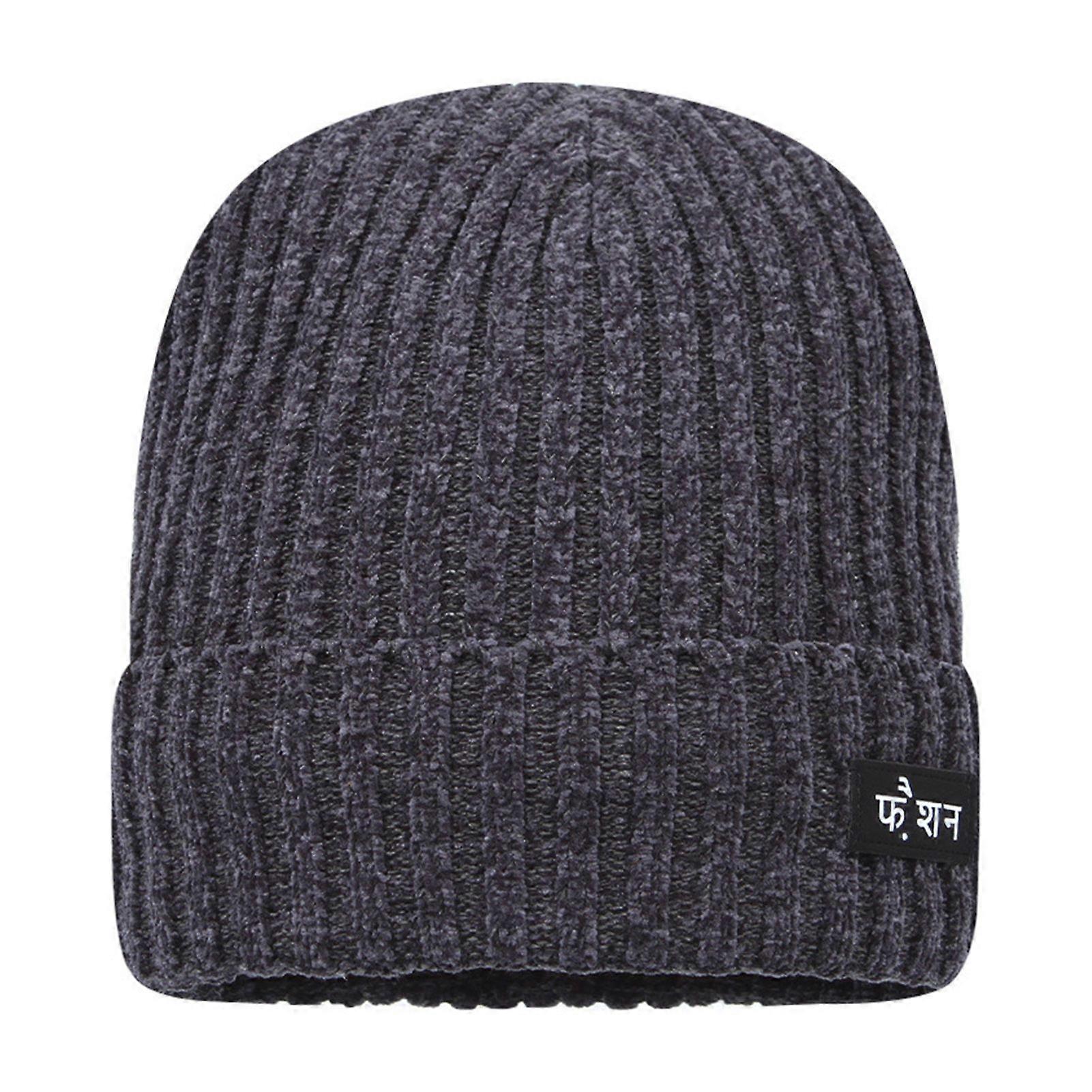 Unisex Winter Knitted Hat Thickened Fleece Warm Anti-slip Windproof Solid Color High Elasticity Ear Protection Outdoor Cycling Skiing Beanie Weaving T