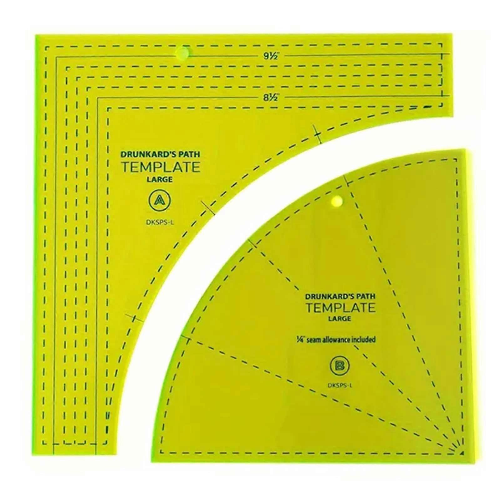 Plastic Drunkard's-Path Finished Template Transparent Alignment Clothes Rulers for Beginners