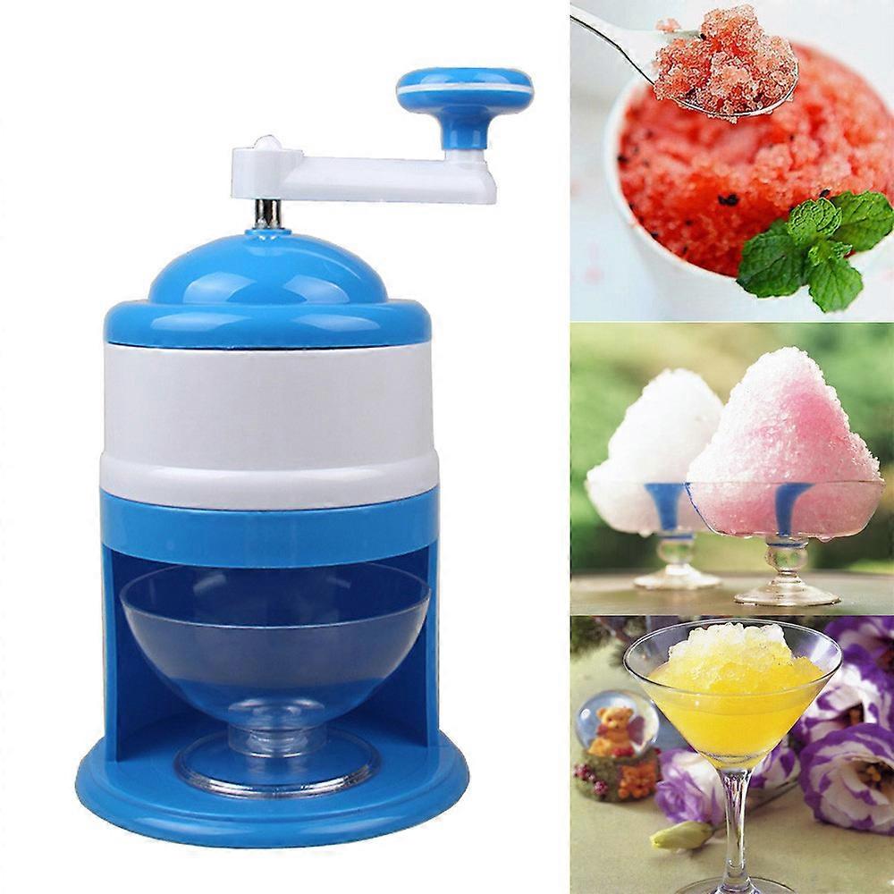 Portable Hand Crank Manual Ice Shaver Crusher Shredding Snow Maker Machine