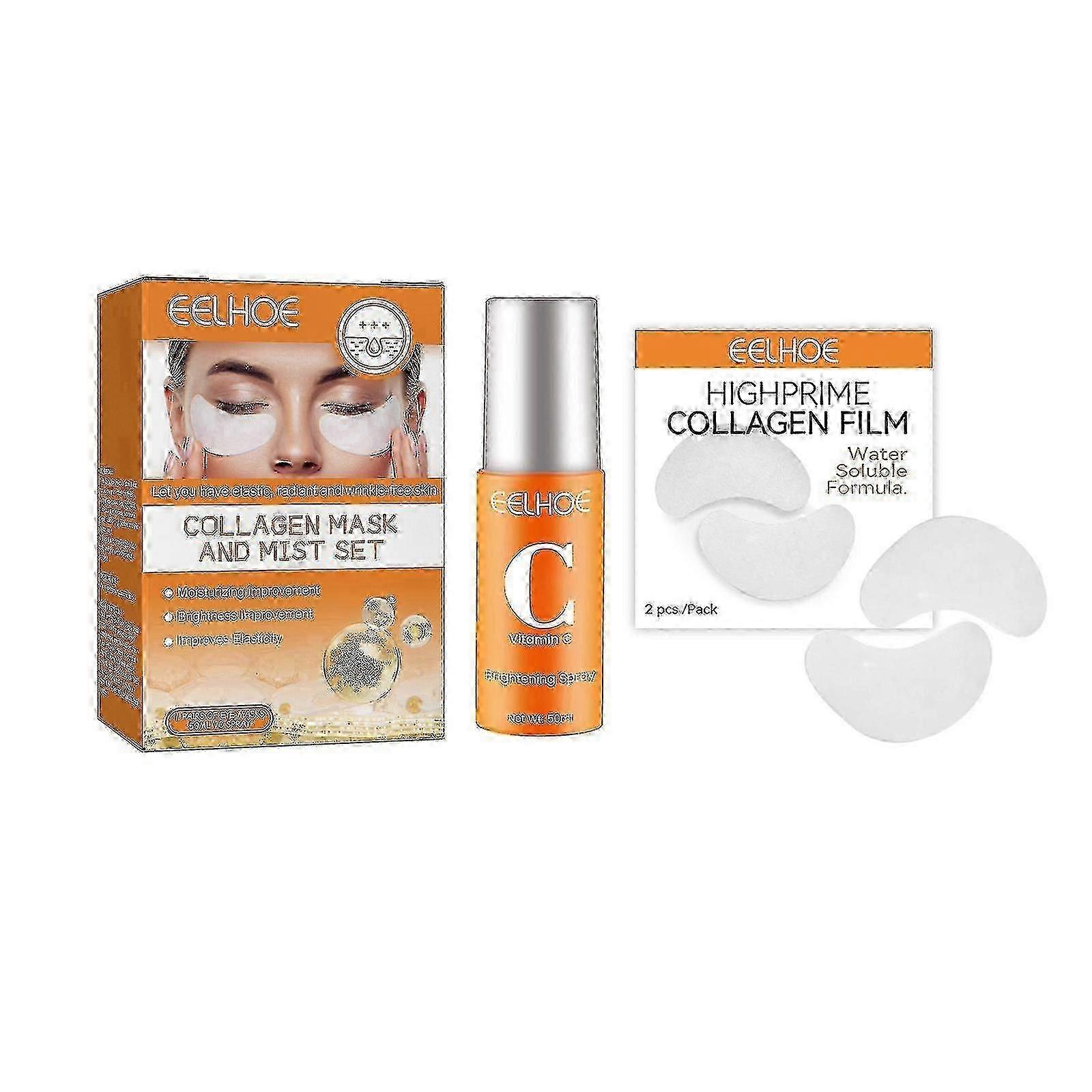 Collagen Eye Mask Spray Set Anti-aging Restructuring Anti-wrinkle Anti-aging Collagen Moisturizin
