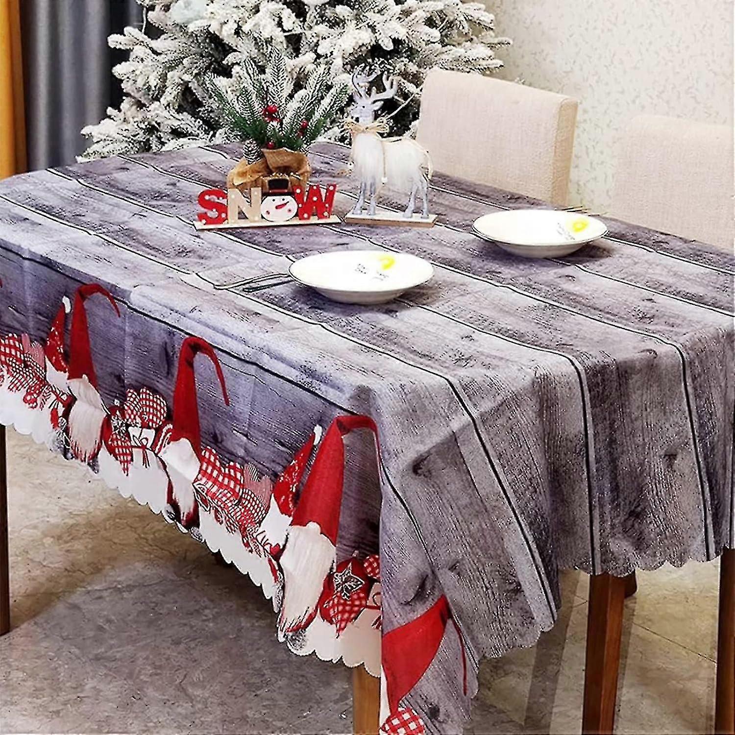 Xinshun Rectangular Christmas Table Cloth Large Washable Christmas Tablecloths For Xmas Table Decor,180x150cm