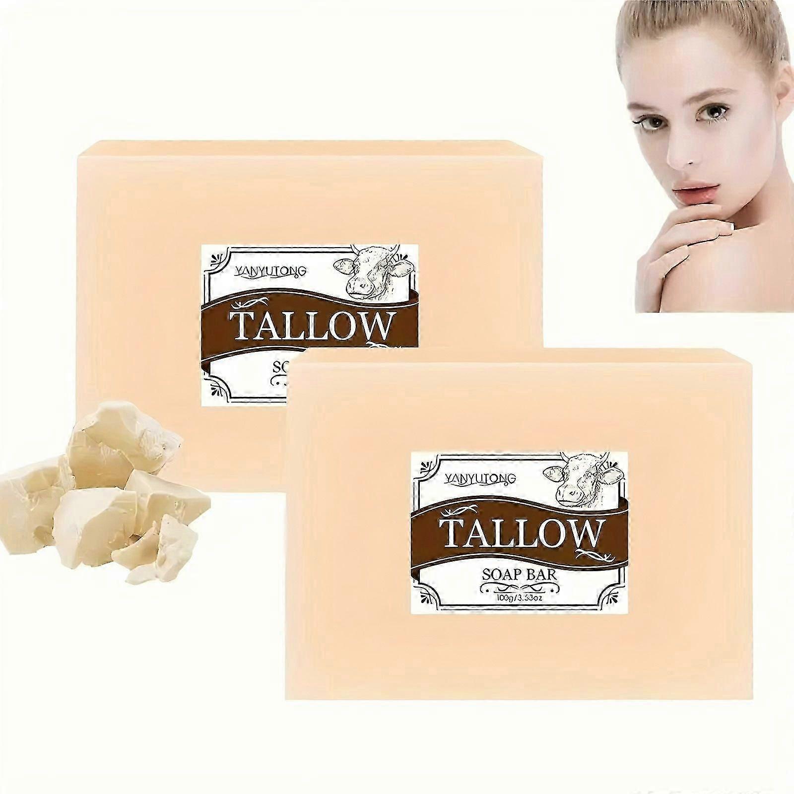 Beef Tallow Soap Bar,Natural Grass Fed Tallow Soap Unscented,Moisturizing Face & Body Wash for Dry, Sensitive Skin,Gentle Clean Handmade Bath Soap for