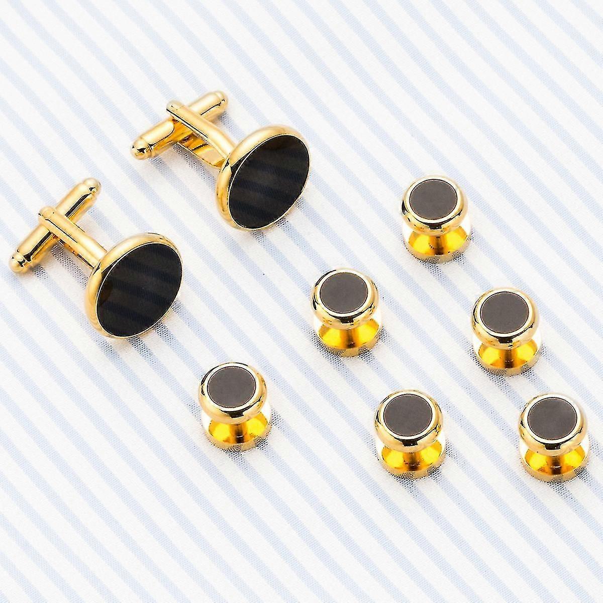 Mens Classic Cufflinks And Studs Set For Tuxedo Formal Kit