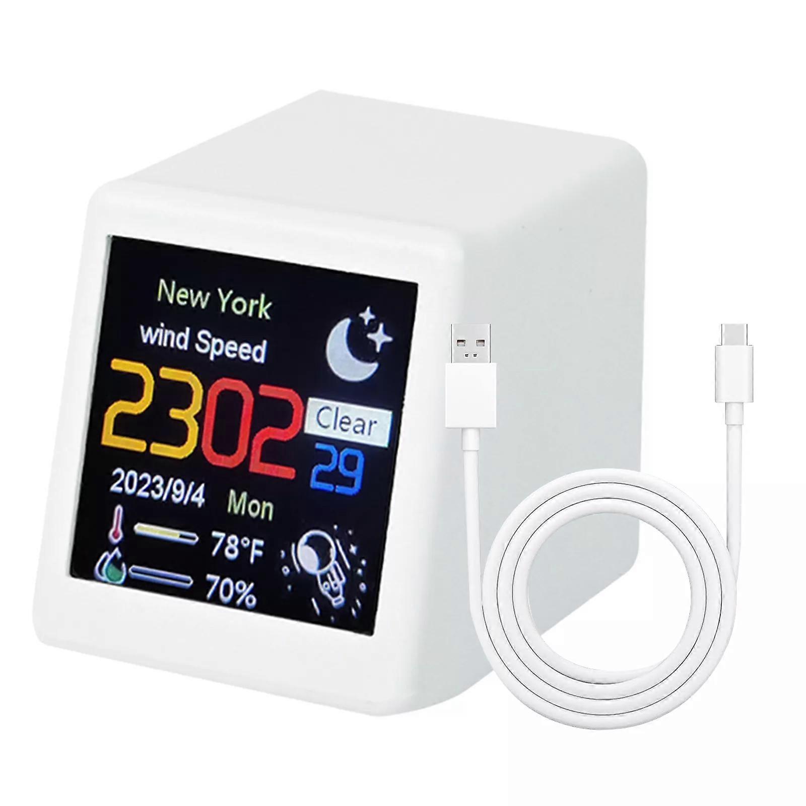 Mini_Smart Clock WIFI Weather Station Clock Portable Desktop Decoration DIY GIFs