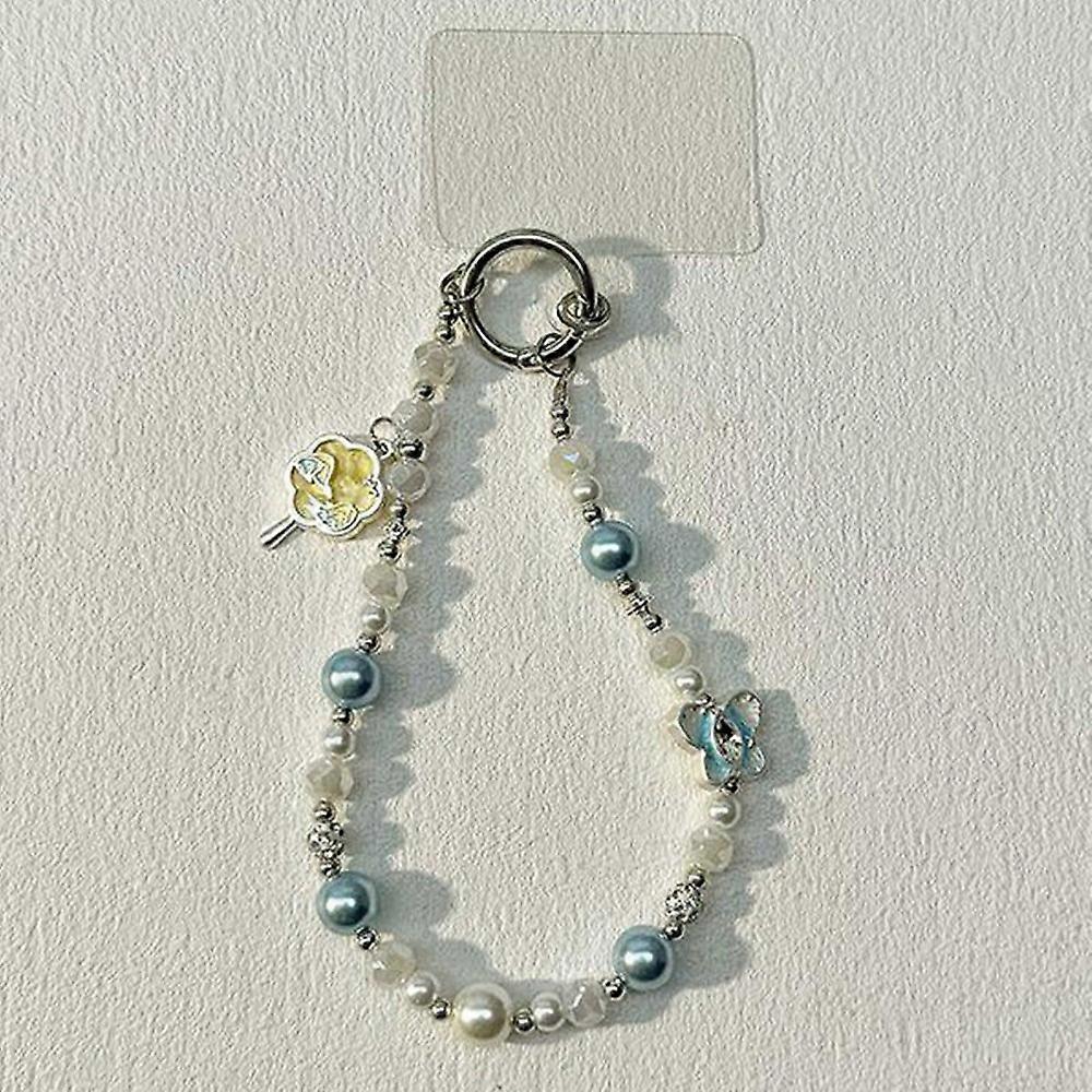 Cell Phone Lanyard 26cm Plum Blossom Umbrella Phone Chain Wrist Strap with Tether Tab-Blue