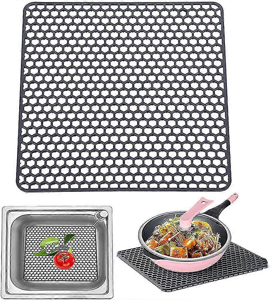 Large Multi-Purpose Silicone Sink Draining Mat, Kitchen Protector