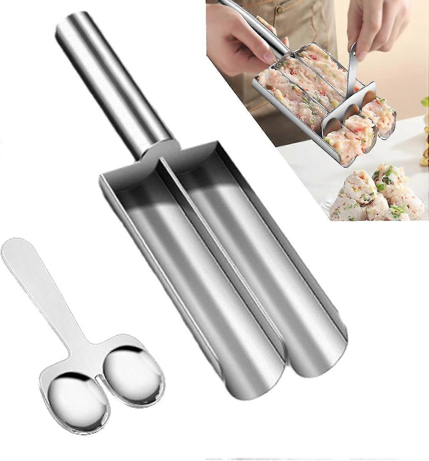 Manual Meatball Maker Tool - Stainless Steel, Non-Stick, Fast & Efficient Kitchen Scoop