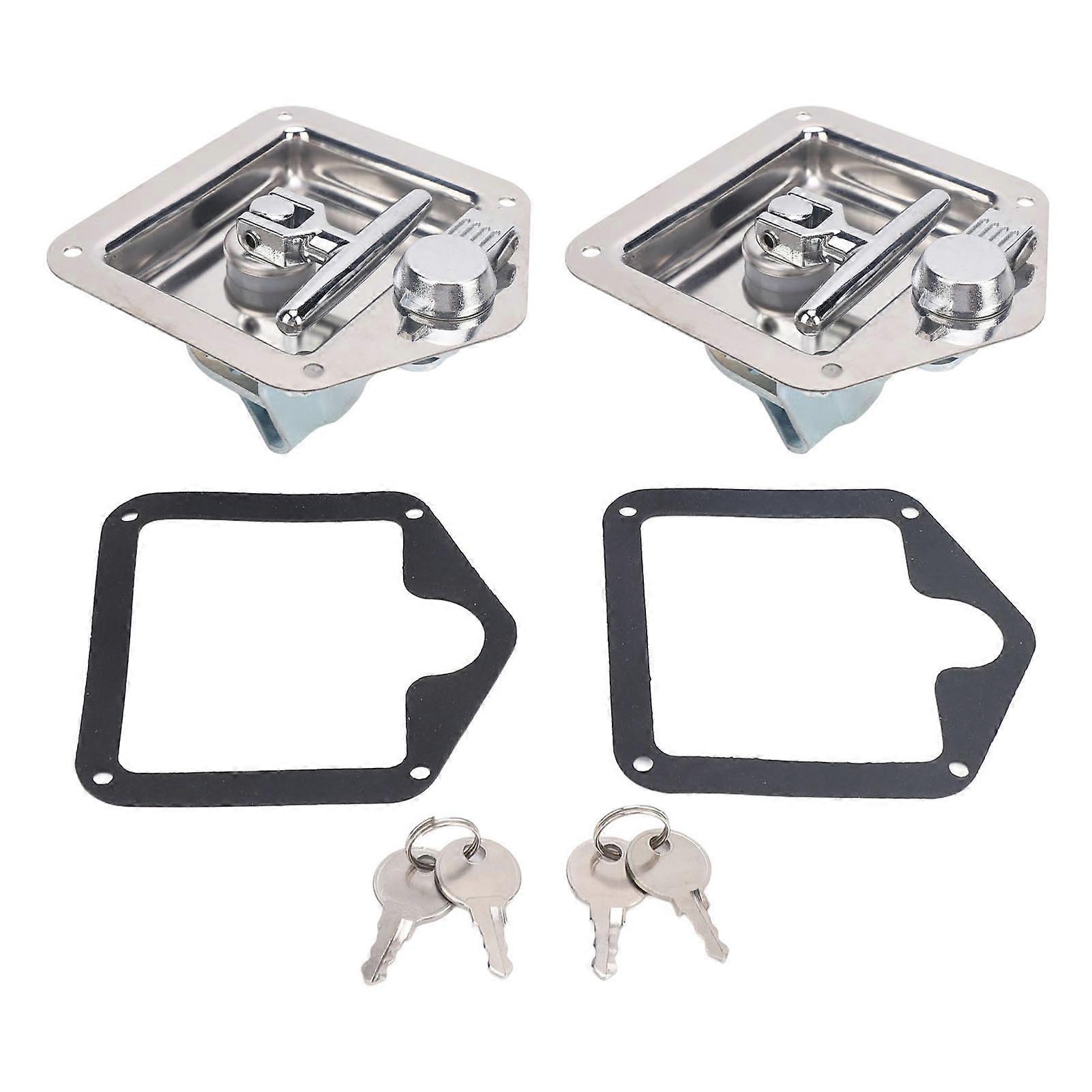 2 Pack T Handle Tool Box Lock Folding Stainless Steel Toolbox Handle Latch for RV Trailer Camper