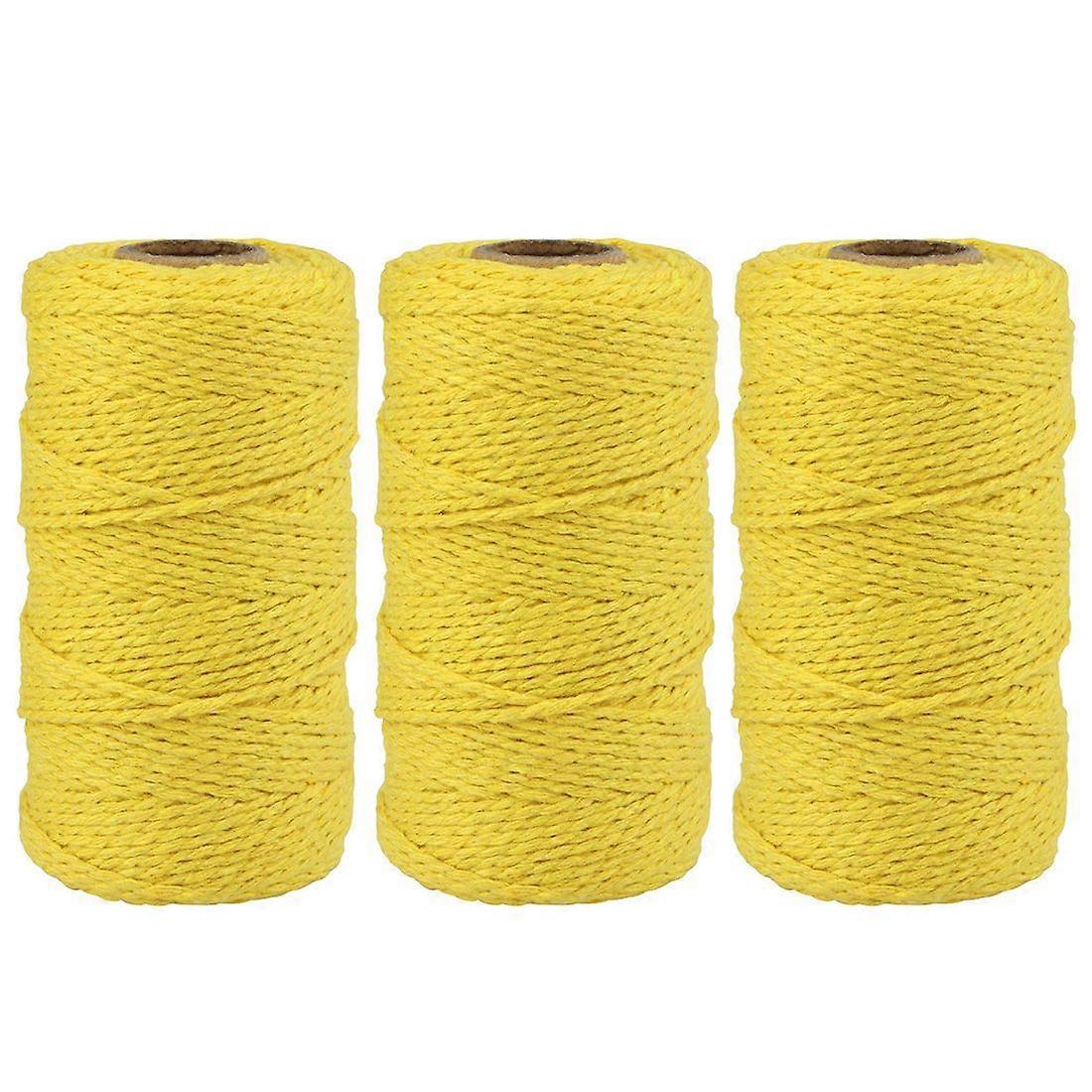 2mm 100m Cotton String Twine 8 Ply Solid Colour Holiday Decorative Thread for DIY Craft Gift Bake Wrapping