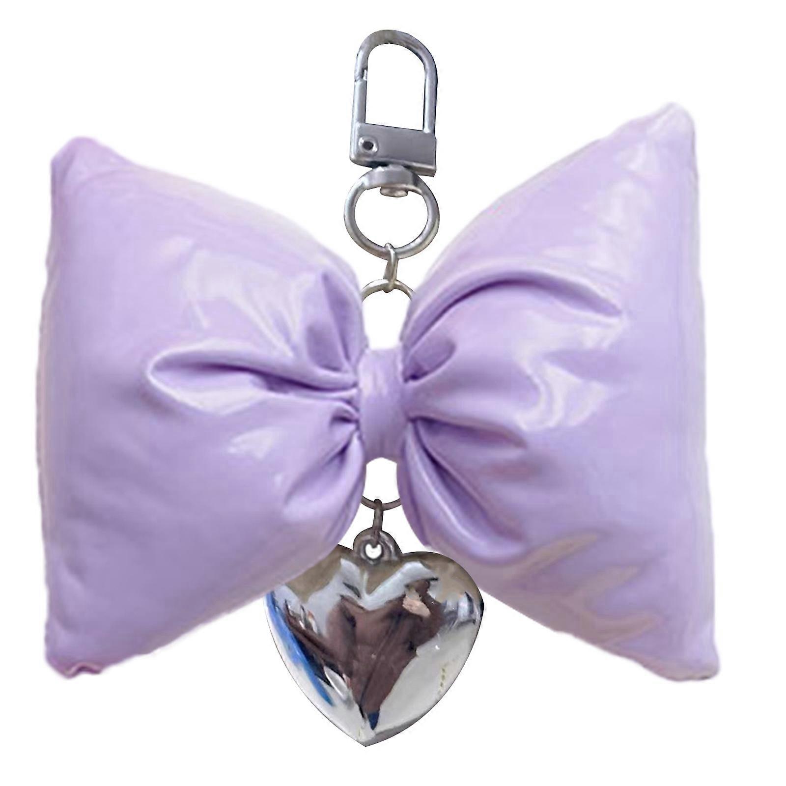 Bowknot Keychain Functional Keychain Ornament Fashion Key Holder Delicate Bag Pendant Keyrings Suitable for Key and Bag  Purple