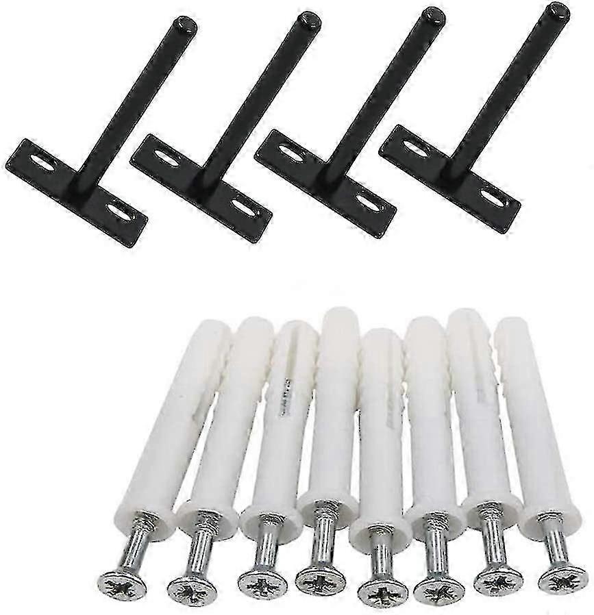 4pcs 4-inch Floating Shelf Brackets 10mm Wall Mount Shelf Invisible Bracket Hidden Shelf Brackets With 8 Screws And 8pcs Walkbee A B