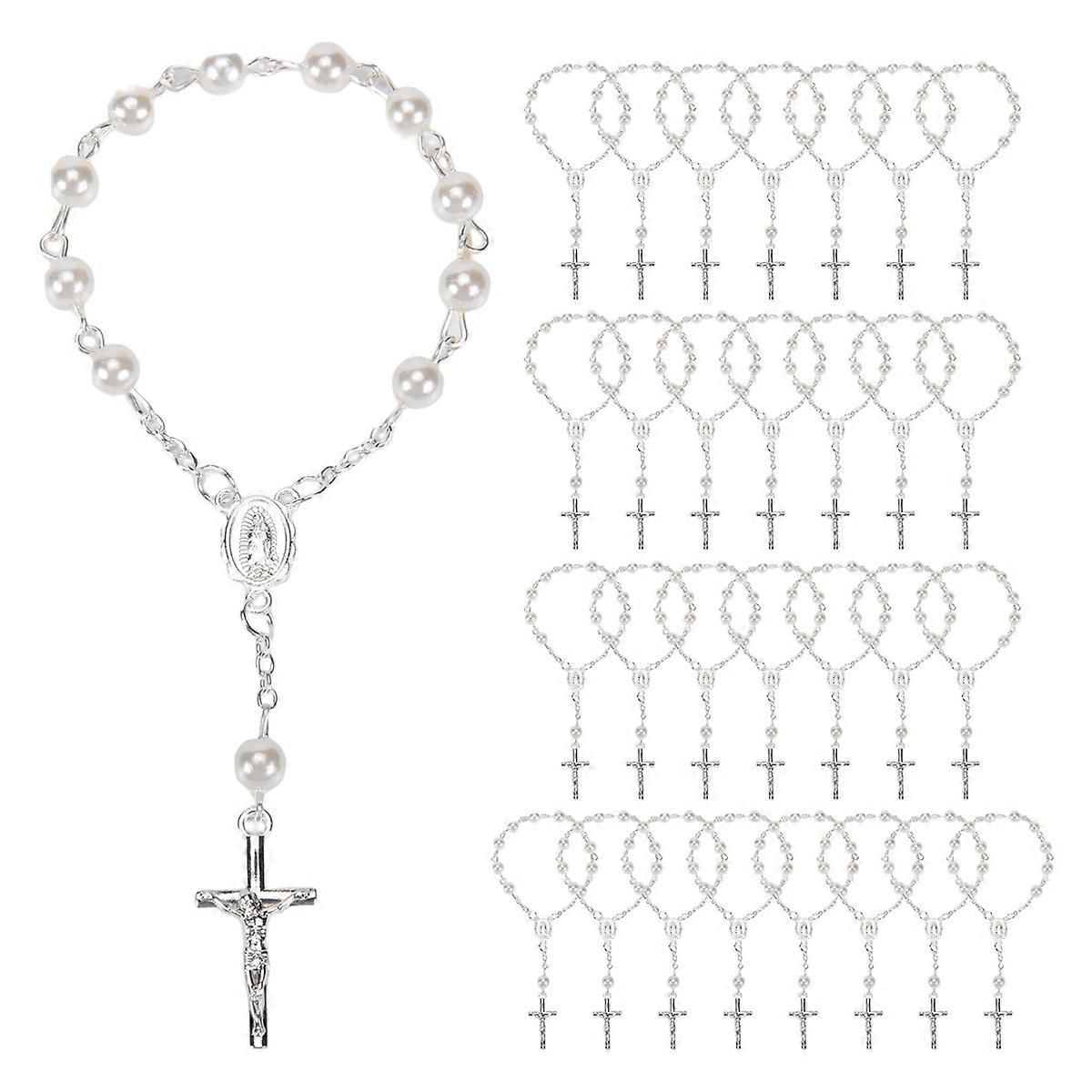 30Pcs Baptism Rosary Beads for Baptism Favors
