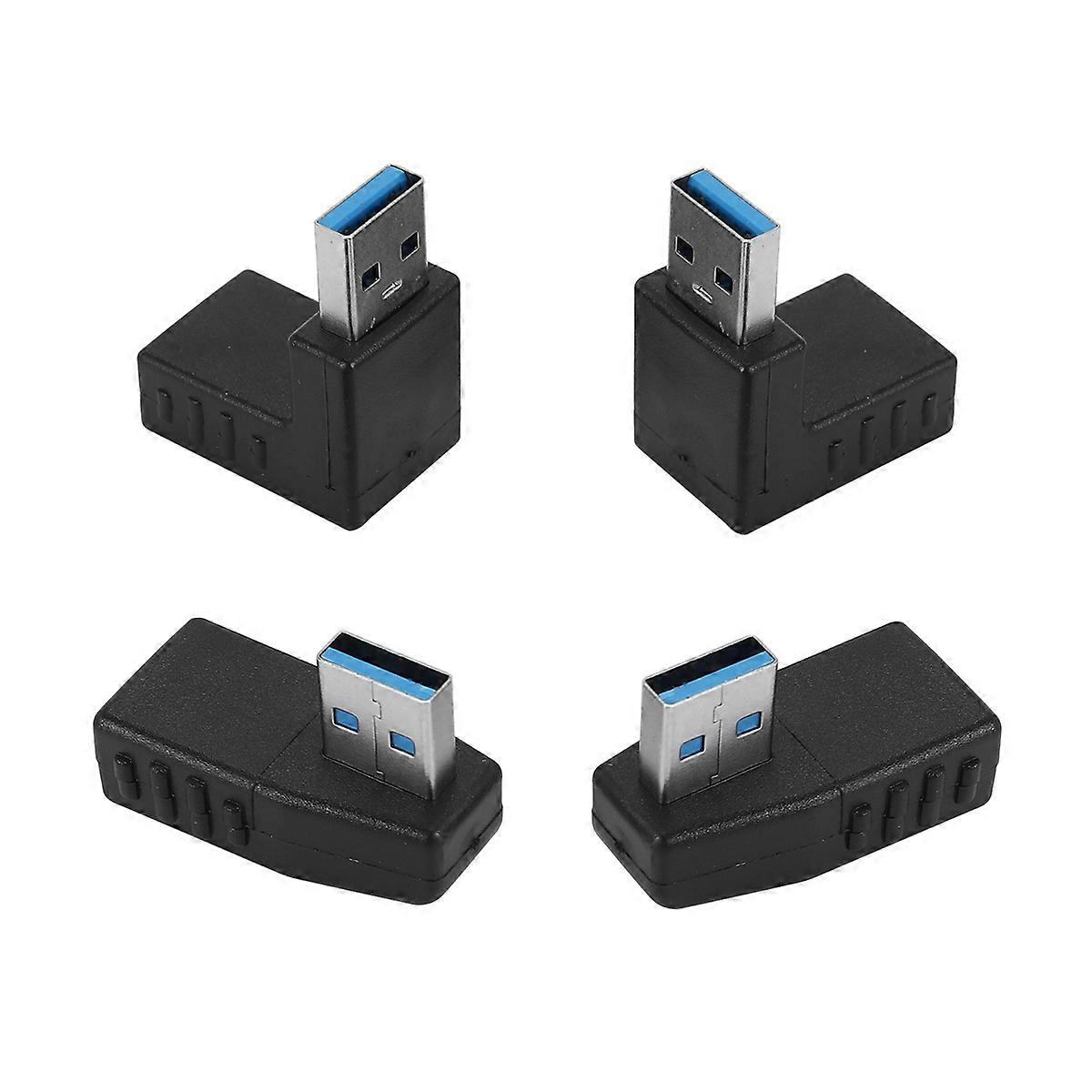 4PCS USB 3.0 Adapter Couplers 90 Degree Male to Female USB Connector
