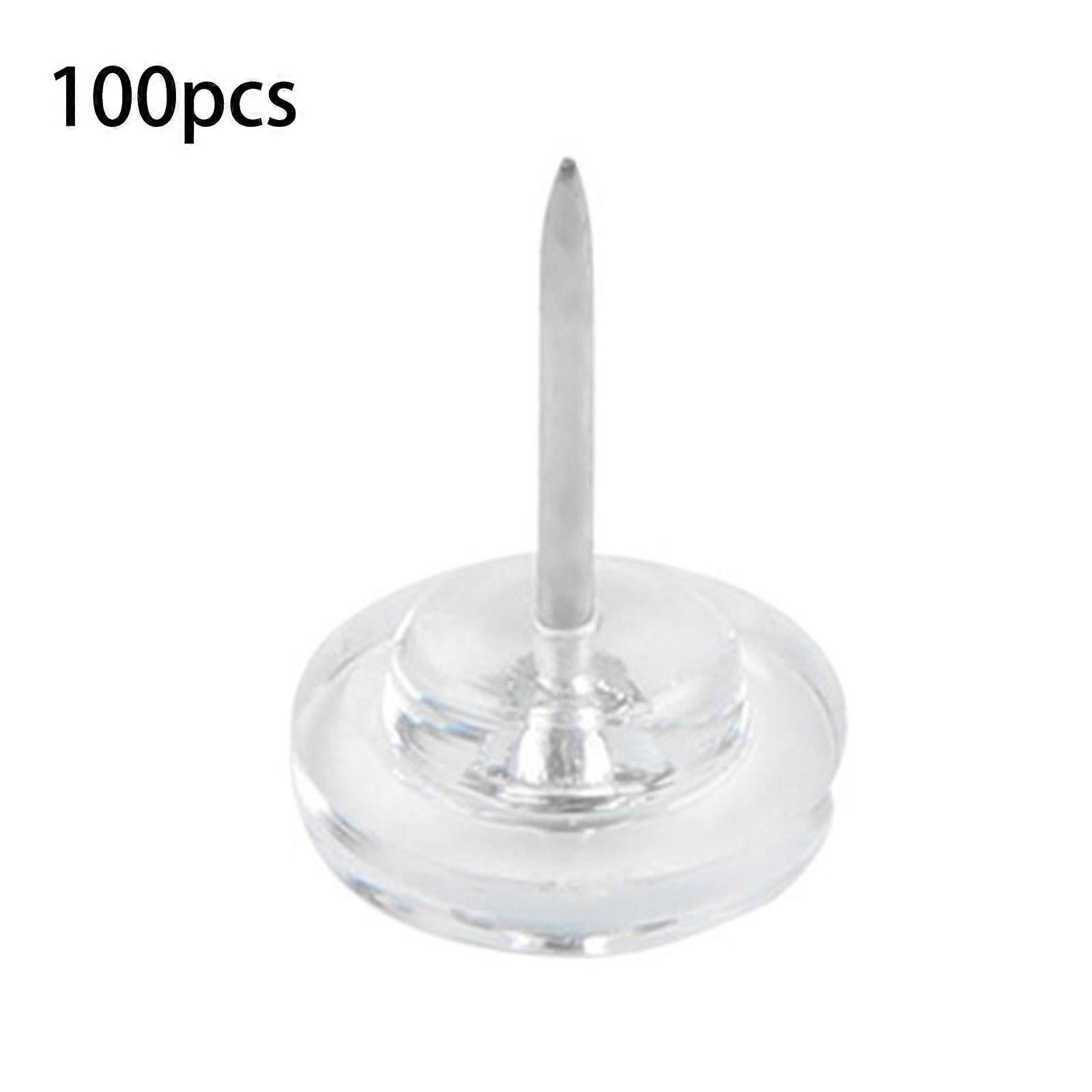 50/100PCS Gear-shape Pushpin Map Pin Flat Head Push Pins for Cork Board, Clear Sewing Pin with Box for Fabric Sewing