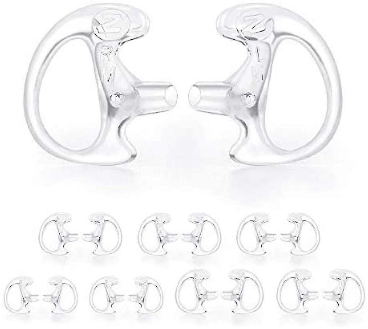 Radio Replacement Earmold Earpiece Soft Silicone Earmould Earbud Earplug  - Clear [8-Pair]