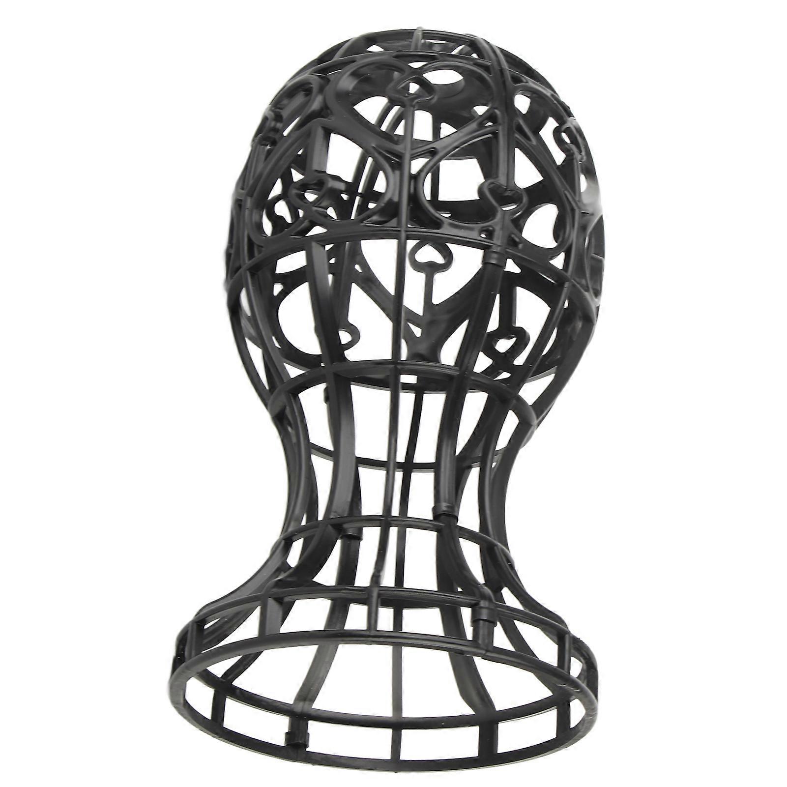 ABS Foldable Wig Display Support Stand Professional Holder Folding Wig Air Dry(Black)