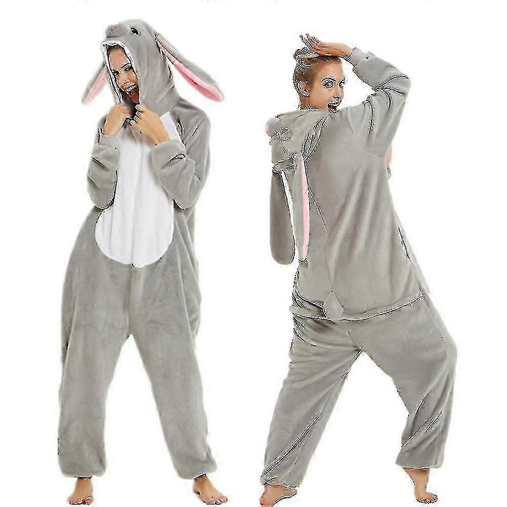 Easter Bunny Costume Rabbit Onesie For Adult Women Men Halloween Pajama-xh