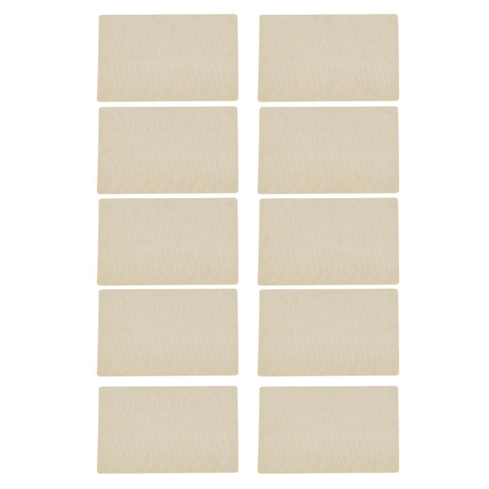 10 PCS Microblading Practice Skin Inkless Single Side Wide Eyebrows Microblading Practice Skin for Beginner 1mm Thickness