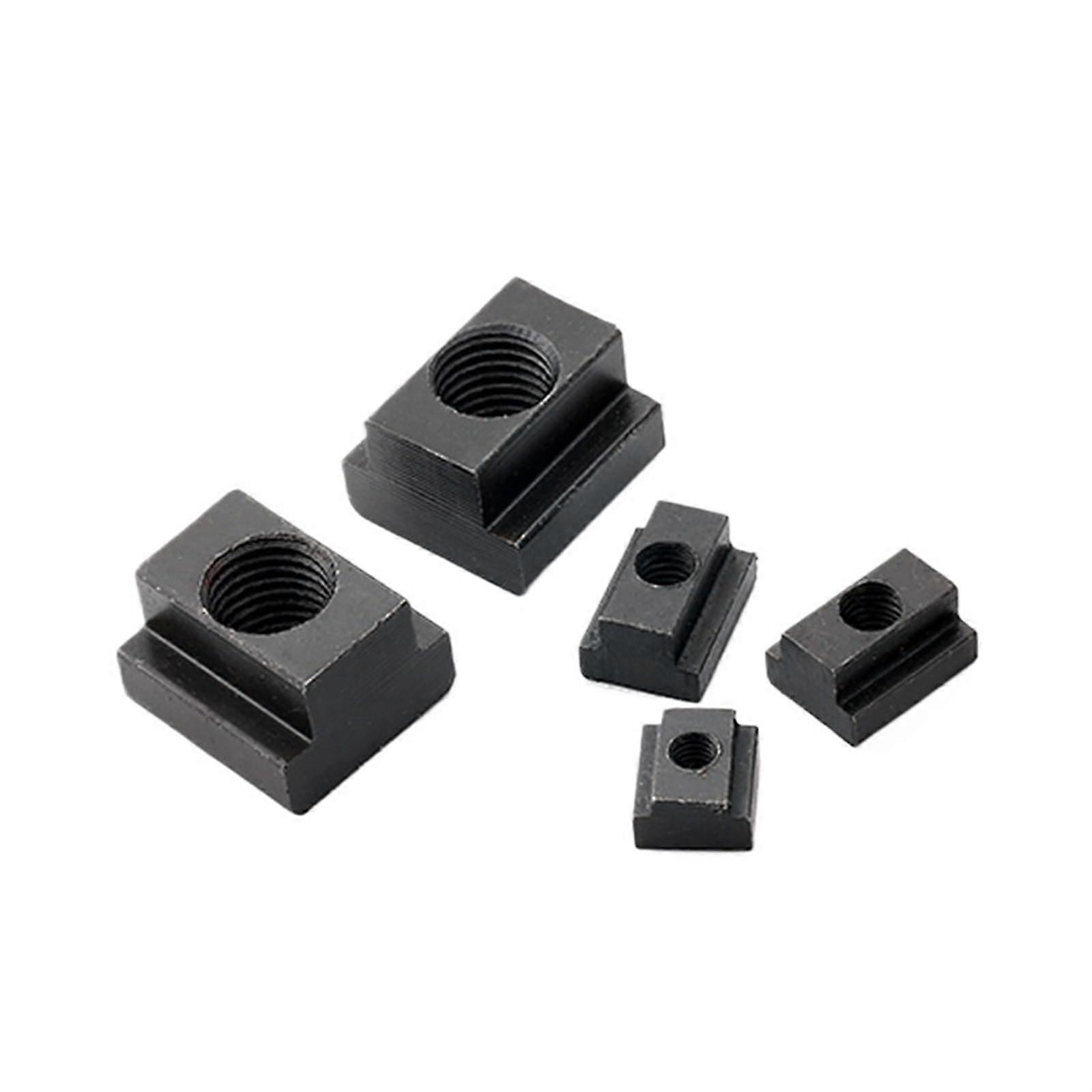 T-Nuts M6-M30 Black T-Block Pressure Plate Nut for Slot Machine Tools - 2 Pack