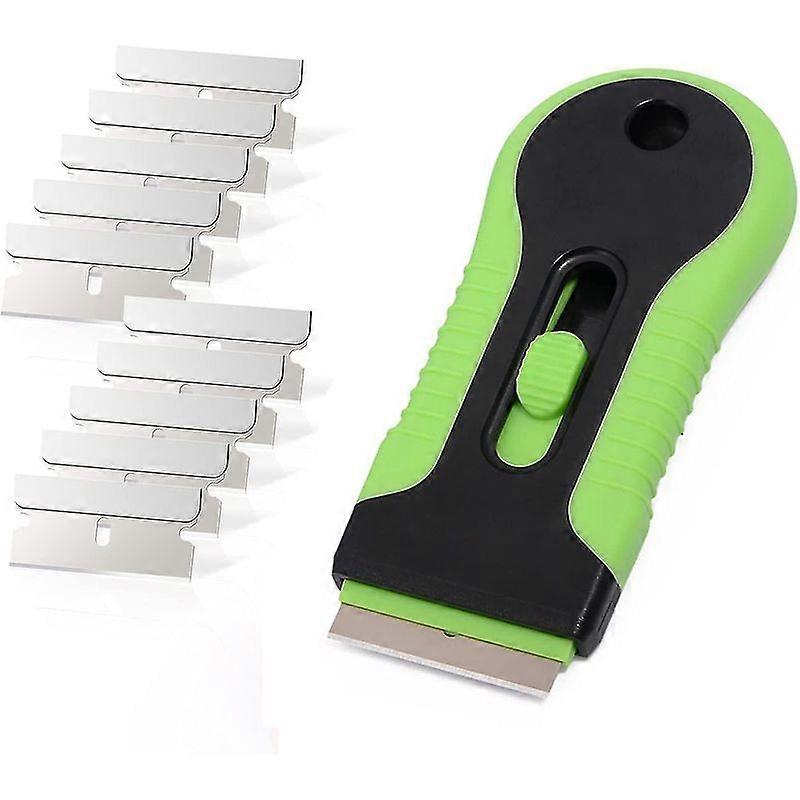 Window Scrapers Ceramic Glass Scraper Tool with 10 PCS Blades,Cooker Glass Decal Remover for Scraping Labels,Stickers,Caulk,Glass Paint,Wallpaper