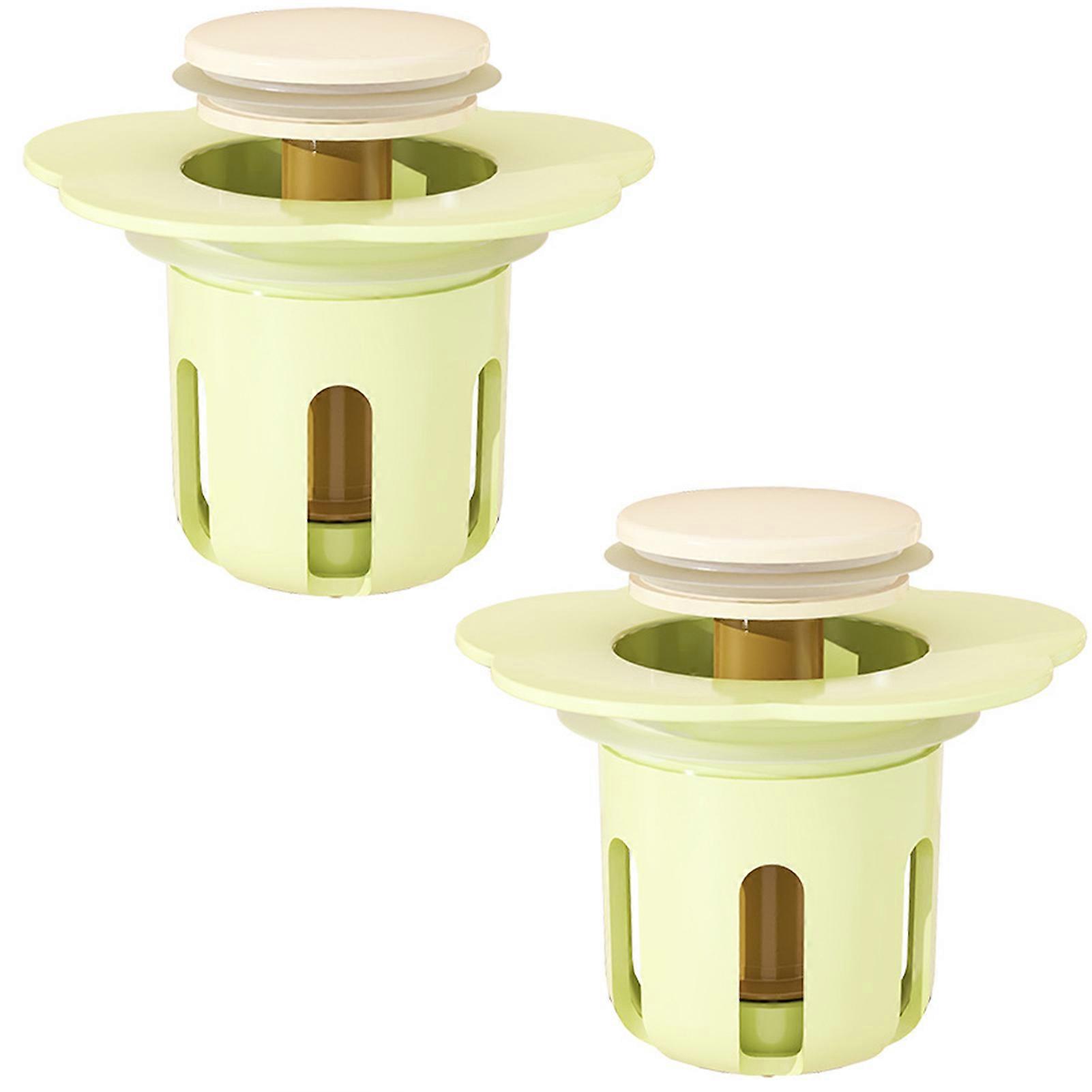 Flower Shape Bathroom Sink Stopper Push Type Bounces Drain Filter with Hair Catchers Anti-Clogging Sink Plug